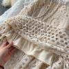 Skirt Women Knitting Lace Long Solid Hollow Out Sexy Hollow Summer Style Loose Basic