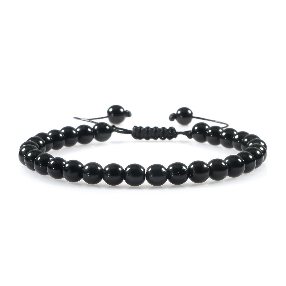 Verstellbares Lavastein-Perlenarmband - Kreative Unifarbene Serie