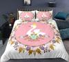 Swan Duvet Cover Set Rose Crown Comforter Cover Polyester Bedding Set Sweet Girl Romantic Quilt Cover Pink Red King Twin Size