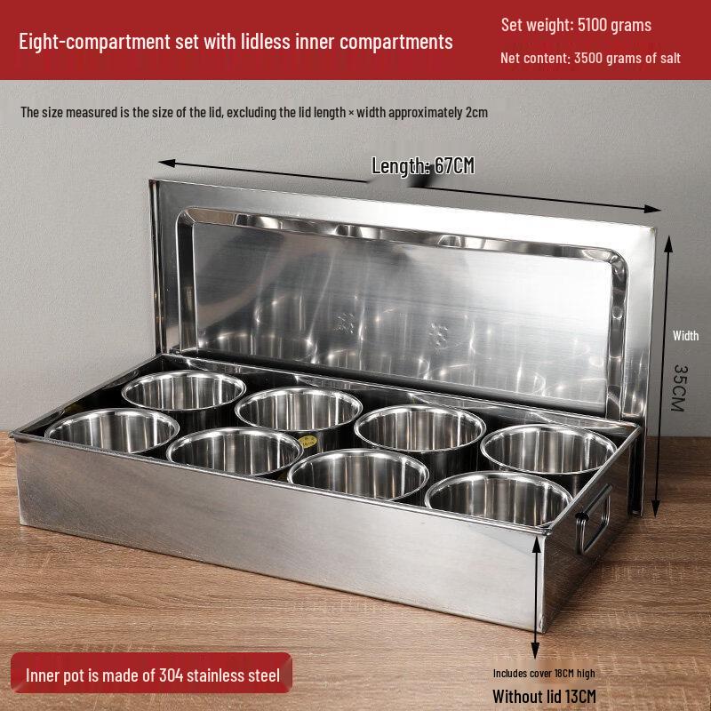 Commercial Stainless Steel Seasoning Storage Container