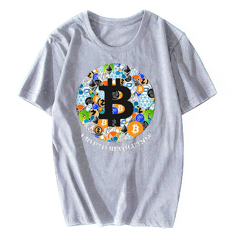 Bitcoin Shirt Cryptocurrency Crypto Miner Bitcoin BTC Crypto Design TShirt Men Bitcoin Coin T Shirt Cotton Tees Streetwear