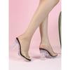12Cm Clear Heel New 2026 Flat Heel Sexy Transparent Waterproof Table High Heel Slippers Shoes Women's High Heel LFD-69192-7