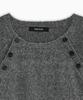 OHESHIO Button Detail Raglan Knit, Gray