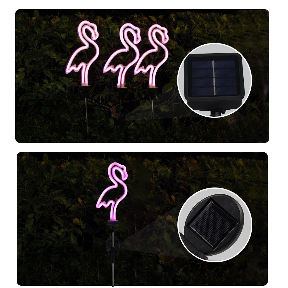 Solar Flamingo Light LED Outdoor Courtyard Lamp Garden Light Waterproof Stake Light Pathway Decor Solar Patio Ground Lantern