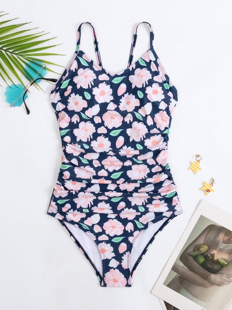 Floral One-Piece Slimming Fashion Women's Bikini Swimsuit