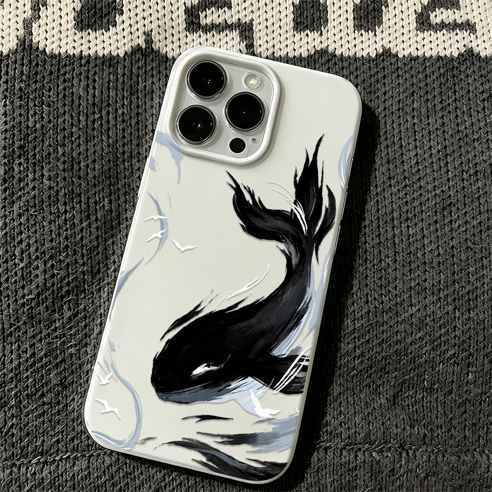Aesthetic Anti Drop Phone Case For Iphone 13 17 Air 15 Plus 11 Pro Max 14 16 12 Lightweight Portable Stylish Whales Bumper