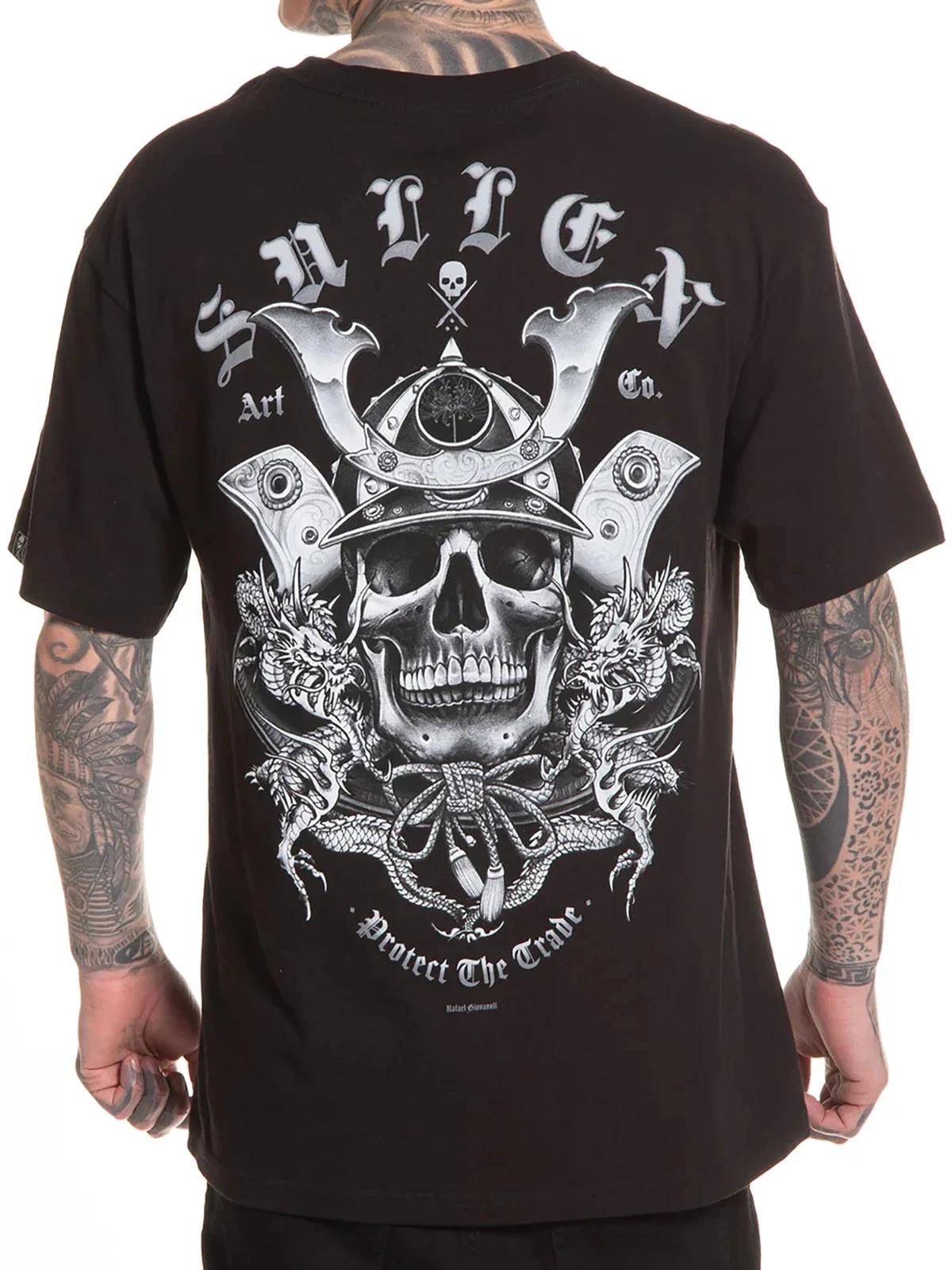 Sullen Men s Giovanoli Samurai Short Sleeve Standard T-shirt Tattoo Skull Tee 2XL