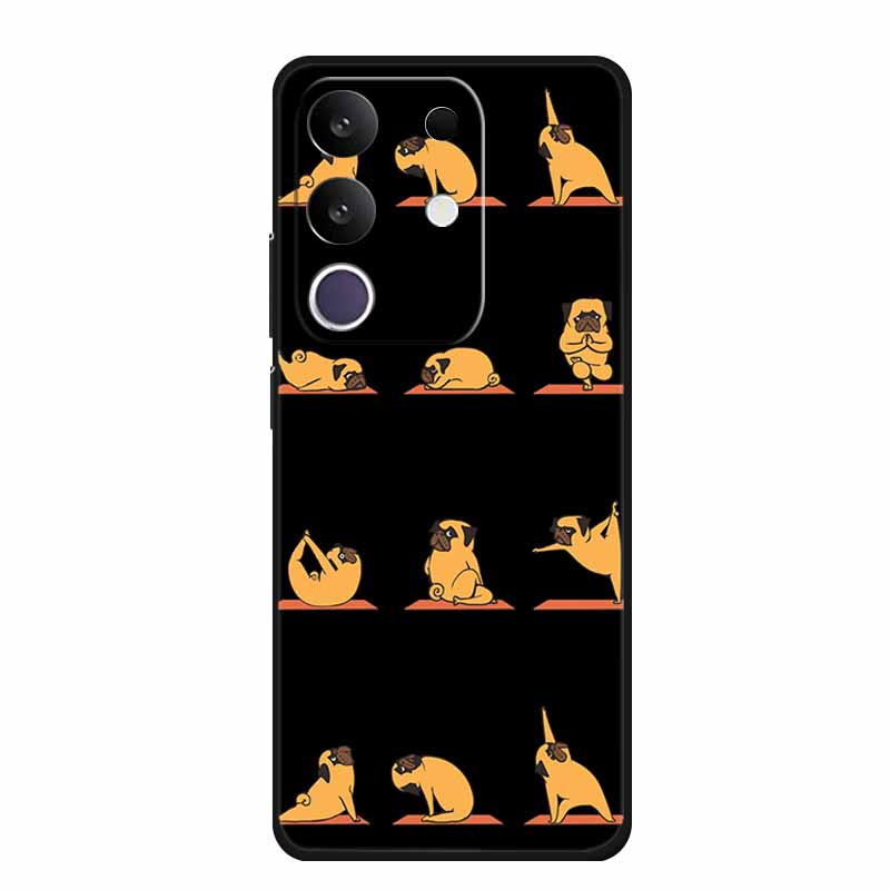 Cartoon Case For Vivo T4x 5G Case Soft TPU Black Silicone Back Cover For Vivo Y300T Y29 4G Phone Case Fundas Shockproof Coque