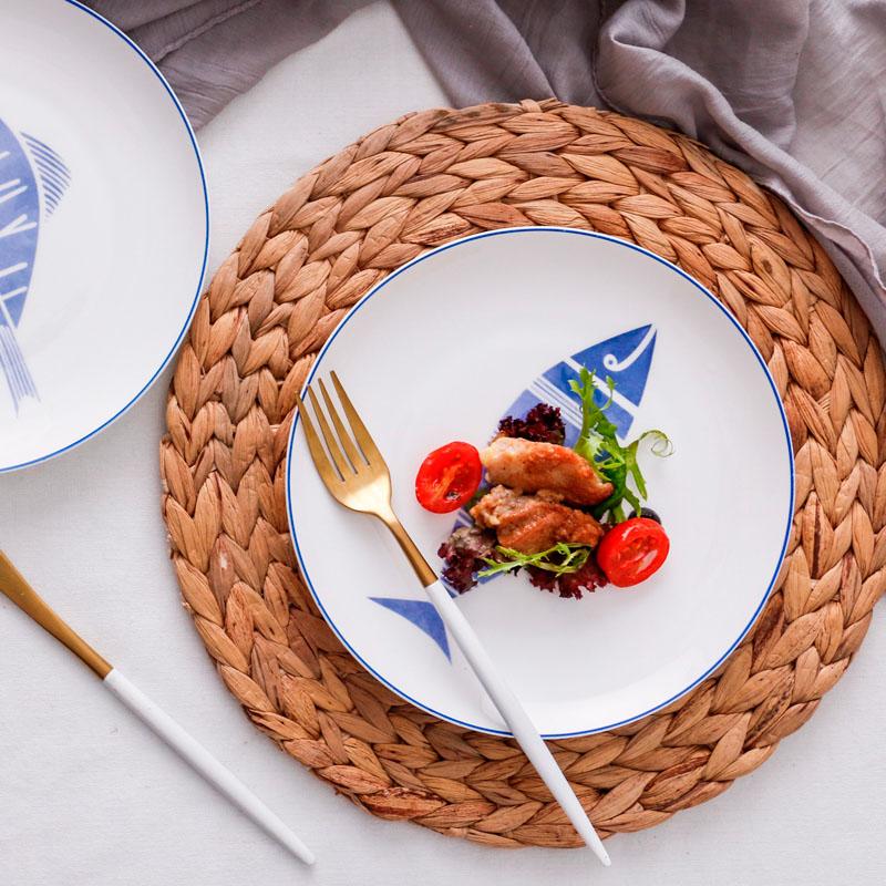 8 Inch Ceramic Dinner Plate White Round Bone China Plate Fruit Dessert Pasta Steak Plate Home Restaurant Porcelain Tableware