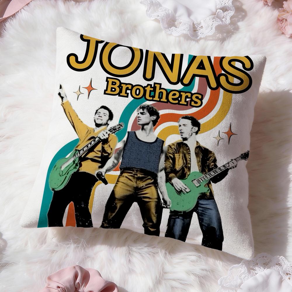 Band J-Jonas Brothers Cushion Cover Premium Comfort Reversible Pillow Cove -Two In One Design for Any Room & Car Interior