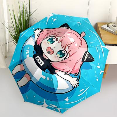 1 Stück Automagic Auf- und Zuklappbarer Outdoor-Regenschirm, Tragbares 3-fach faltbares Design, Outdoor-Regenschirm mit 8 Rippen aus Eisenrahmen für Fans, Reisende, täglichen Gebrauch und als Geschenk.