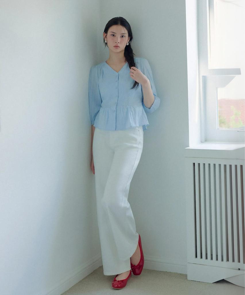 ROEM White Wide Denim Pants Rmtjg26Rt1
