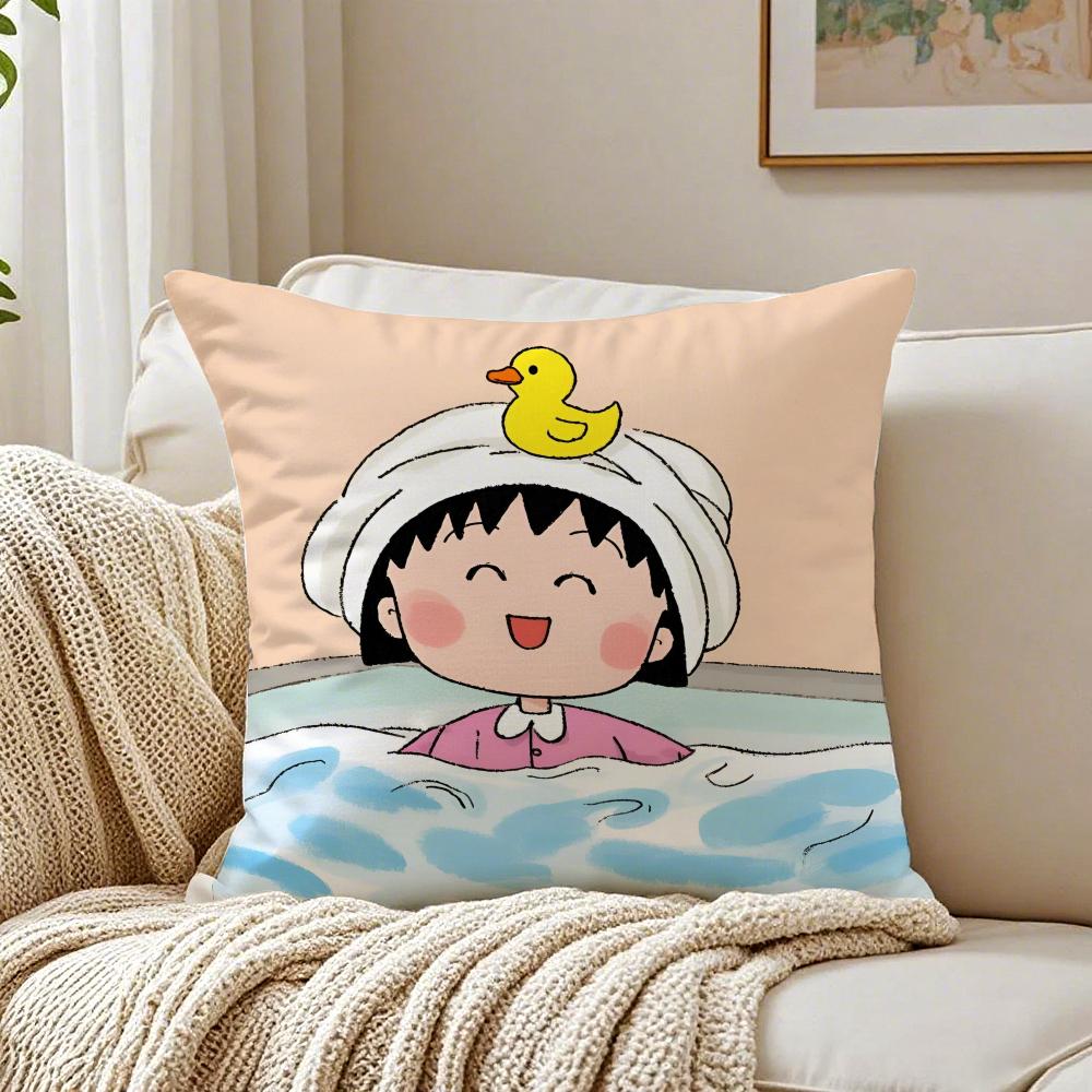 Cute Classic Anime CCherry Marukochan Cushion Cover Pillowcase Antidustmite living Room Sofa Decor Cushion Room