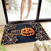 Halloween Theme Carpet Pumpkin Spider Web Floor Mat Kitchen Carpet Door Mat Washable Dirt-Resistant Carpet Outdoor Carpet