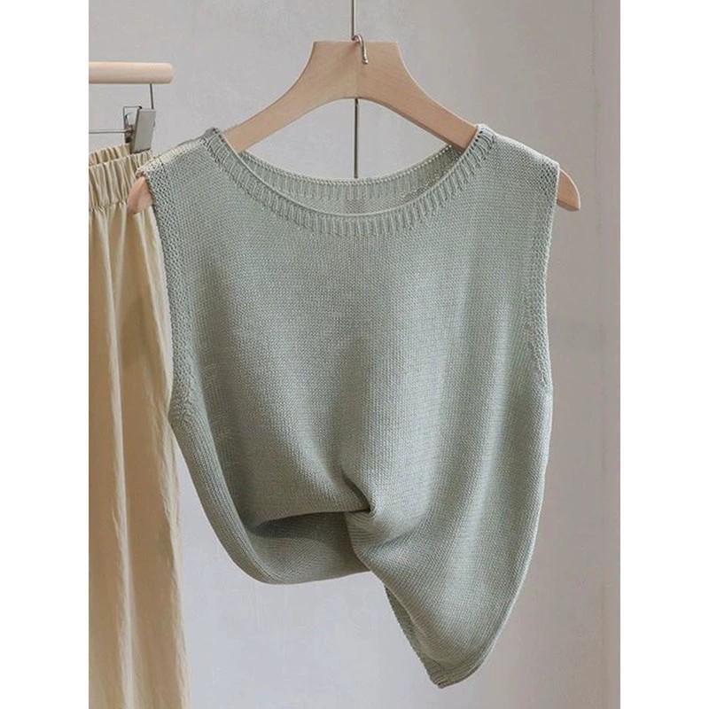 

Настоятельно рекомендуется! Супер удобный трикотажный жилет из льна Tencel для женщин - идеальная летняя майка без рукавов. One Size светло-зеленый