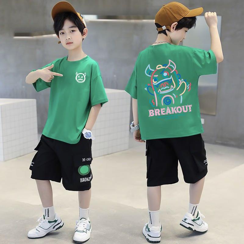 T-shirt for Boys and Girls, Korean Fashion Pattern T-shirt Top, Summer Children's Clothing, Short Sleeved Shirt