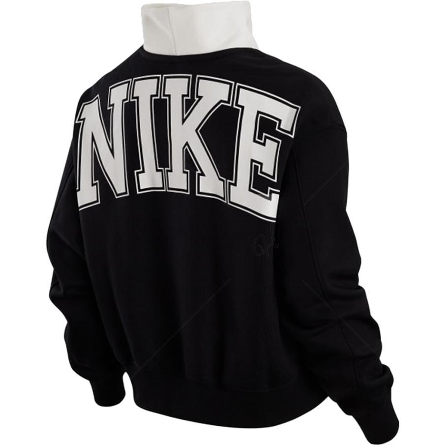 Nike Sweatshirts Women's Black/White Stand Collar Moderate Regular DQ6944-010