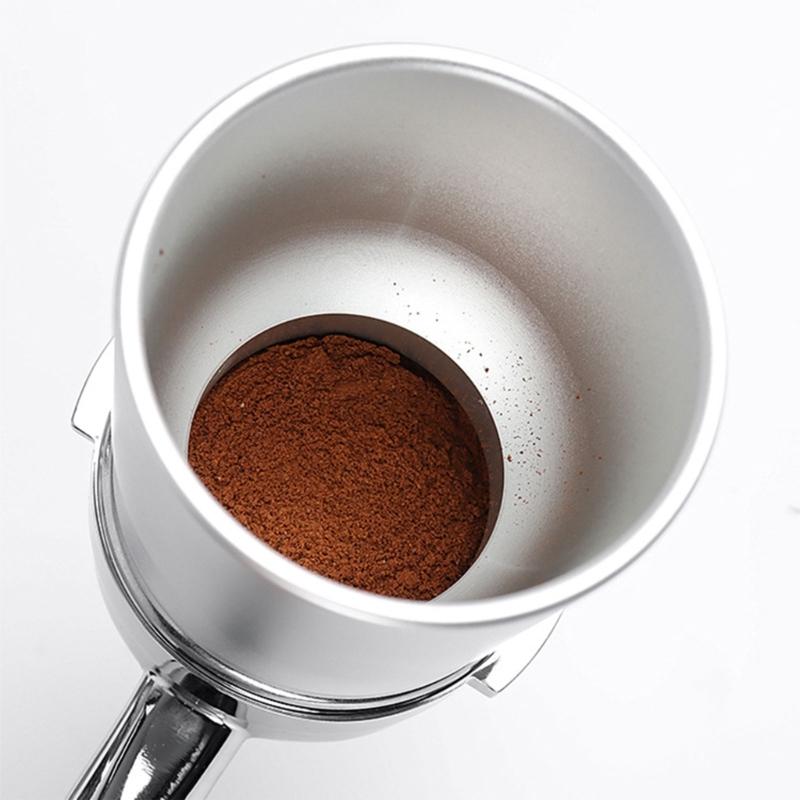 Hochwertiger Kaffee-Dosierbecher Espresso-Zuführerteil Aluminiumlegierungsmaterial für Espressomaschine Dosierbecher Kaffeezubehör