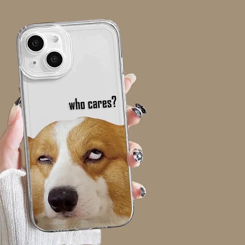 

Чехол для телефона Funny Dog для iPhone 15 11 12 14 13 Pro Max Mini XSMax XR SE 7 8 Plus, милый мультяшный щенок, прозрачные чехлы For iPhone 15