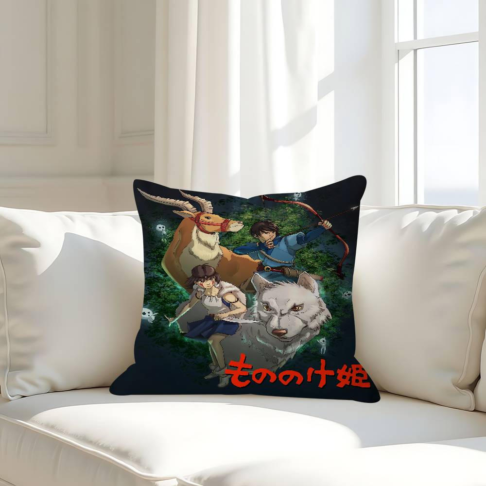 

Cartoon M-Mononoke Hime Pillow Case Removable Washable Cushion Cover – All-Season Soft Linen 16x16Inch