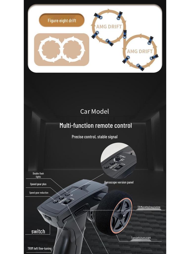 Mini 4WD High-Speed Drift RC Car 1:43 Scale Remote Control Toy for Boys