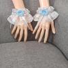 Elegant Ribbon Lace Wrist Cuff False Sleeves Bowknot Jabot Costume Accessory Ribbon Ruffled Brim Crosses Wristband