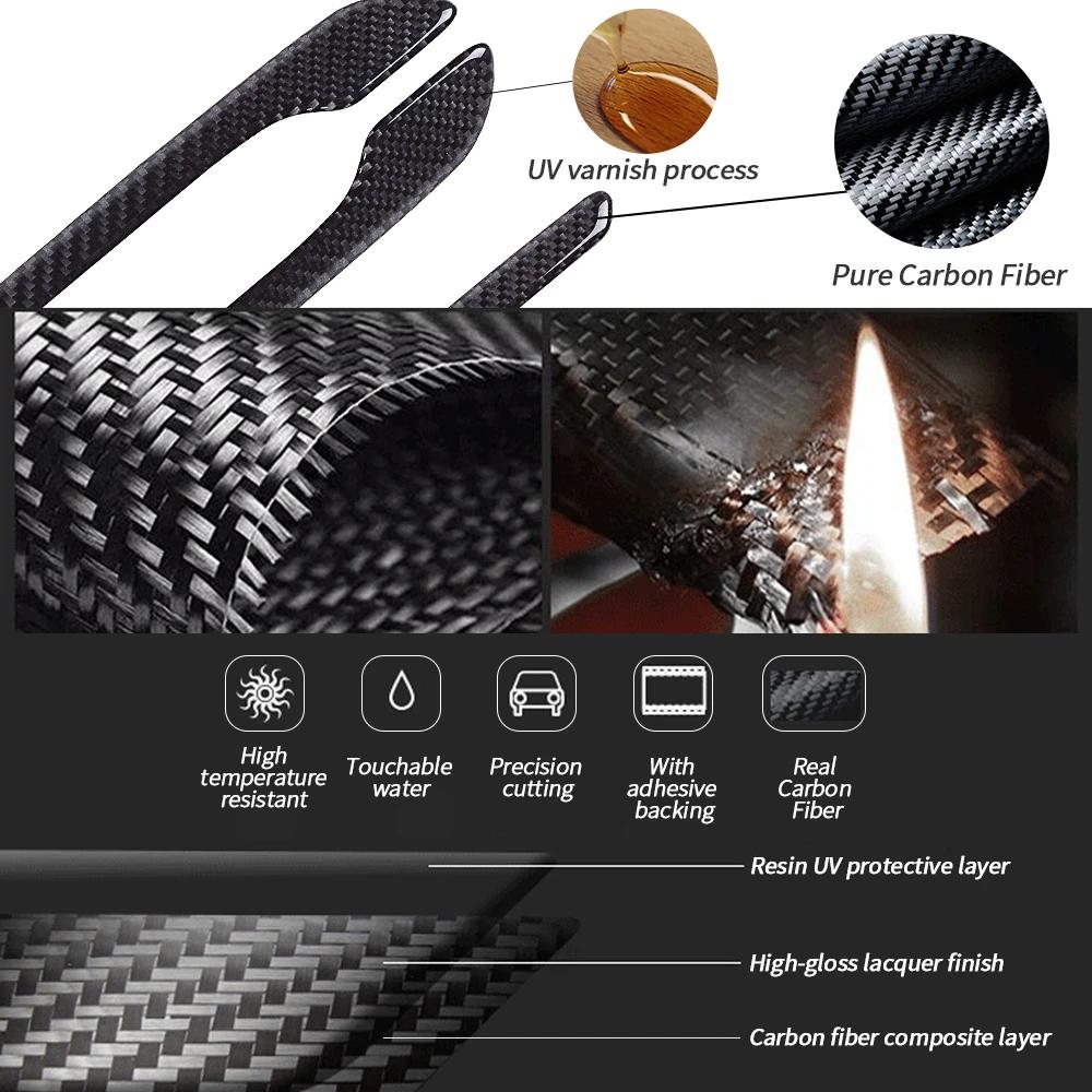 Carbon Fiber Car Door Handle Decoration For Tesla Model 3 -2023 Model Y 2023 Accessories Car Stickers 4pcs Car