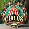 Vintage Cirkus 2D Kovový Umělecký Značka Pruhovaný Stan Hvězda Domácí Kancelář Kavárna Dekor