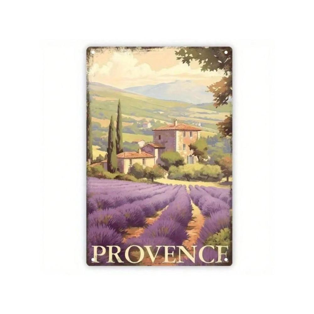 Lavender Field France Metal Wall Art Vintage Tin Sign Home Decor