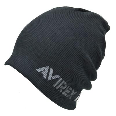 Knit Cap Beanie Waffle Fabric [AVIREX] (black Gray)