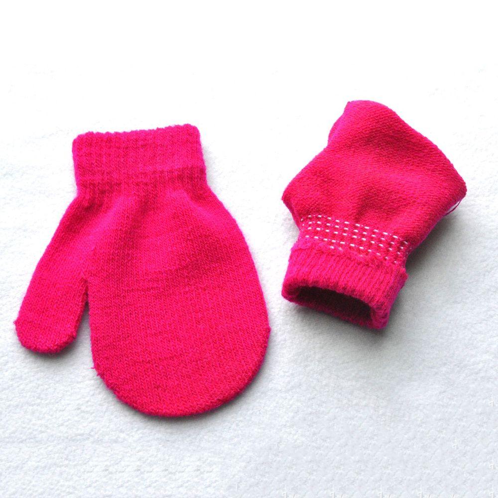 Fashion Childrens Kids Thickening Warm Knitted Gloves Winter Glove Candy Color Full Finger Mittens