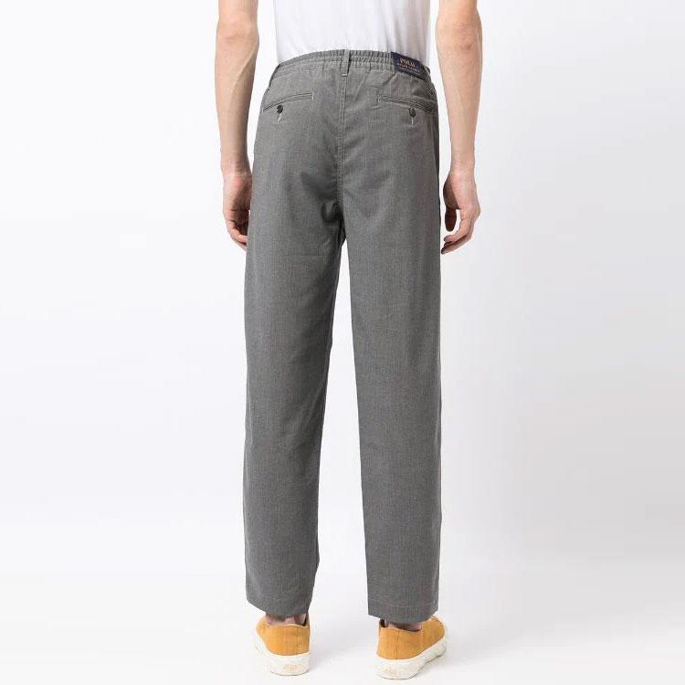 Polo Ralph Lauren FW21 Pleated Detail Straight Leg Casual Pants Men bottoms Gray 710841177005MEDIUM