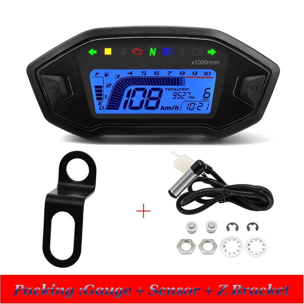 LED Digital Meter Motorcycle Speedometer Adjust Backlight ODO TRIP KMH MPH for 2-4 Cylinders Engines Motor instruments For Honda
