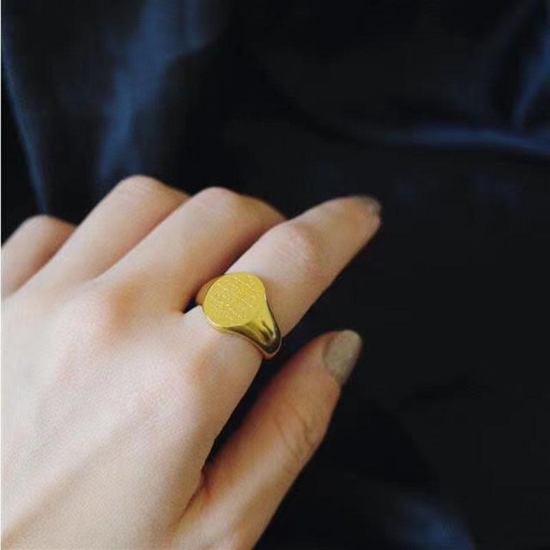 

Универсальное посеребренное кольцо-мизинец с желтой печатью - Женское стильное кольцо, горячий хит продаж за рубежом