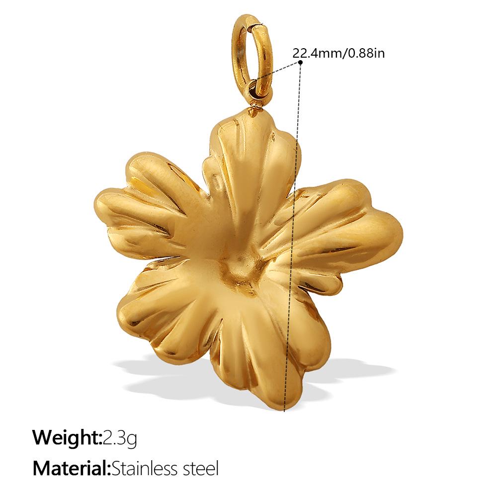 European & American Creative Floral Series Titanium Steel Pendant: Luxurious DIY Necklace & Bracelet Accessory.