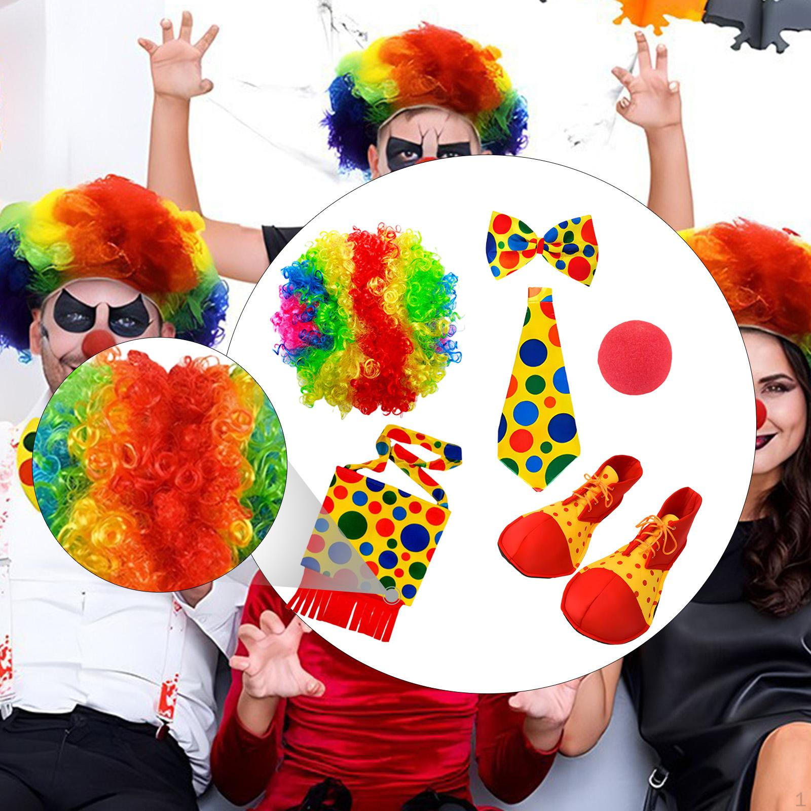 

6x Набор костюмов клоуна для взрослых Костюмы для реквизита Карнавал