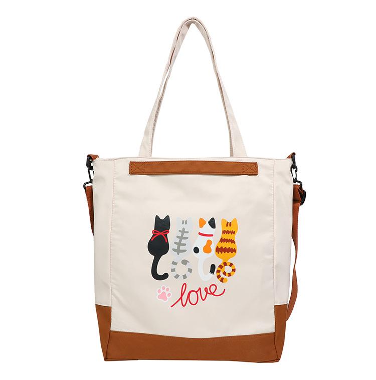 Большая нейлоновая холщовая сумка-тоут для студентов колледжа