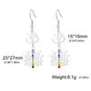 Cazador Lotus Flower Om Symbol Drop Earrings for Women Stainless Steel 7 Chakra Yoga Meditation Jewelry Earrings Amulet Gift