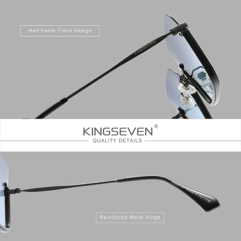 KINGSEVEN Frameless Women's Sunglasses Luxurious Fashion Gradient Polarized UV400 Eyewear Leisure Vacation Anti-Glare Glasses