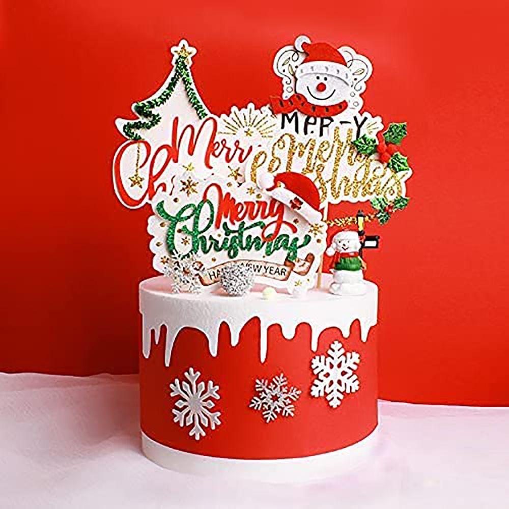Decoration Xmas Birthday Christmas Theme Christmas Decoration Cupcake Decor Cake Toppers Cake Flags