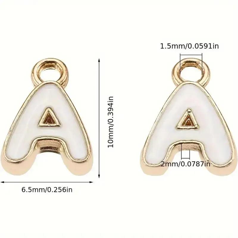 100Pcs Colorful Enamel A-Z Alphabet Charms Metal Letter Pendants For Diy Jewelry Making Bulk Charms For Jewelry Making Pendants