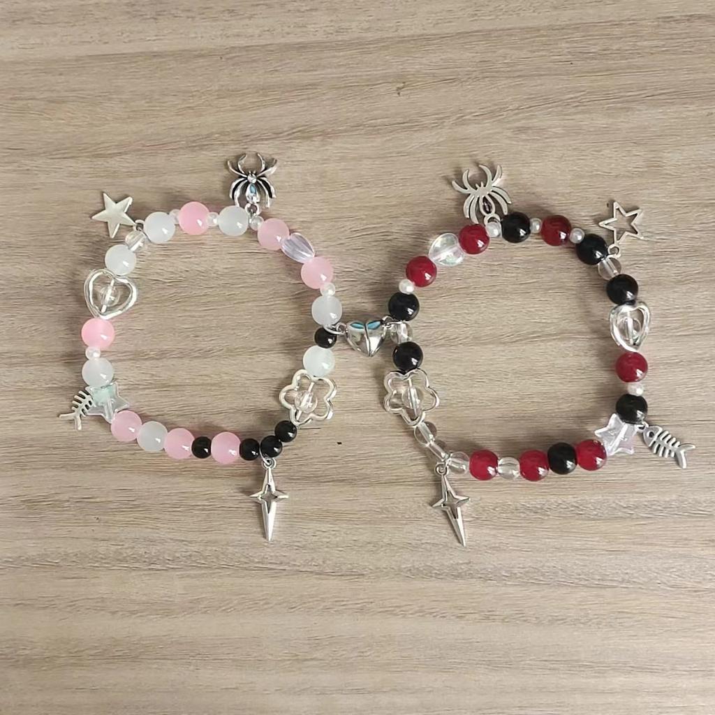 Miles Morales and Gwen Stacy Matching Couple Beaded Bracelets, Y2K Aesthetic, Coquette, Gift for Her, Spider