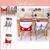 Festive Christmas Chair Covers With Long Mustached Red And Gray Designs For Holiday Decor