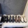 Retro Thick-soled Square-toe Women's Loafers Black British Style Versatile Spring Single Shoes Small Leather 2025