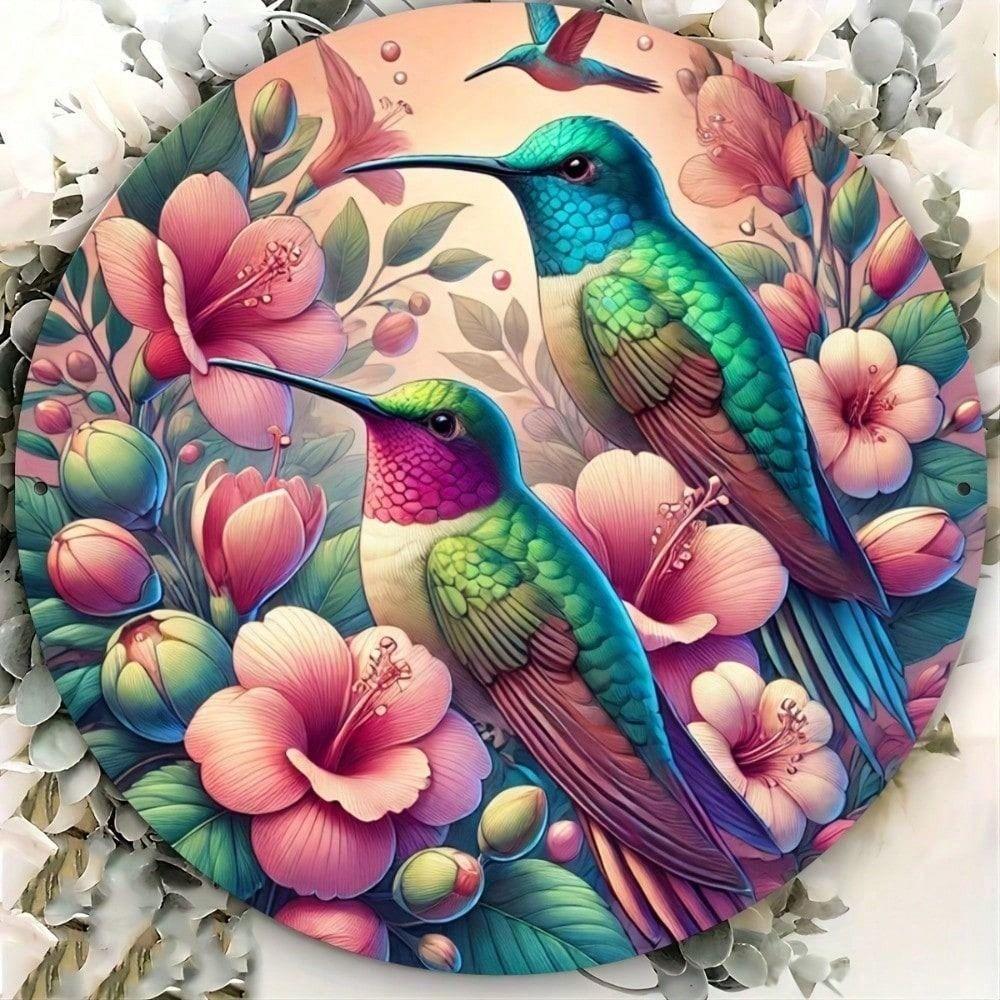 Vintage Round Aluminum Metal Wall Art Poster Home Decor Sign