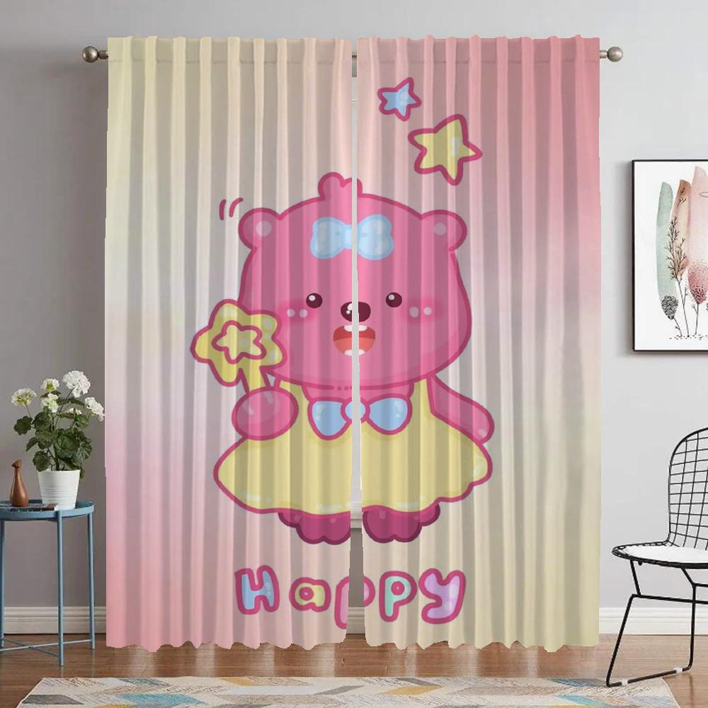 Kitchen Curtains 2 Pieces Pororo Halloween Decoration Home Interior Curtains for Living Room Curtain Tulle for Bedroom Shades