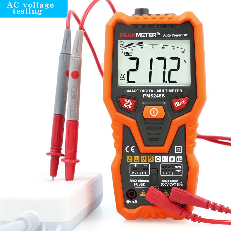 PEAKMETER PM8248S Intelligent Digital Multimeter with Auto-Ranging, High-Precision Capacitance Meter