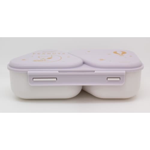 OSK Snoopy Peanuts Fancy Bento Box, 465ml Purple, Perfect for Making Onigiri (Rice Balls) and Side Dishes, Made in Japan, Includes Pressed Mould, Micr