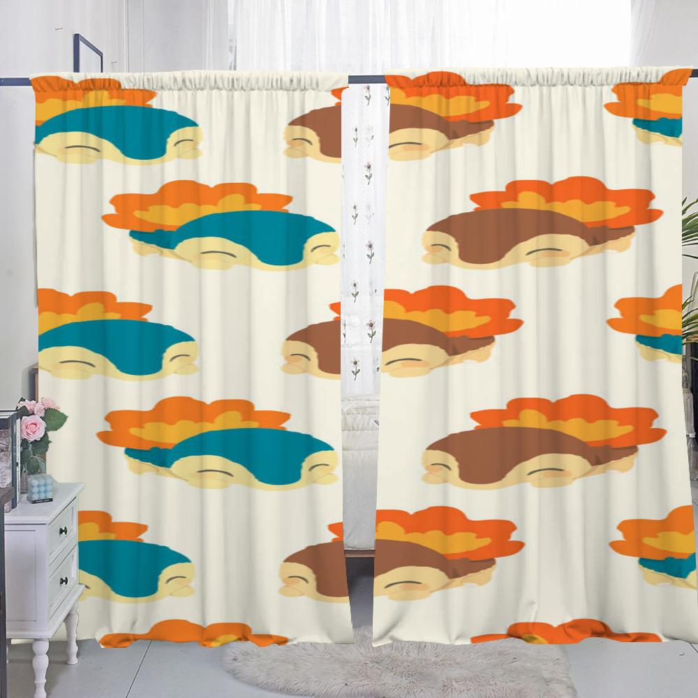 Home Interior Kitchen Curtains for Living Room 2 Pieces Blackout Curtains Door Curtain P-pokemon-n Bedroom Decoration Partition