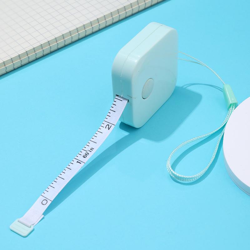 

Nordic Macaron Color Portable Square Tape Measure with Lanyard - Automatic Retractable Soft Ruler for E-commerce and Waist Measurement